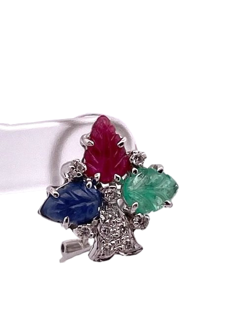 Tutti Frutti Earrings in 18K White Gold