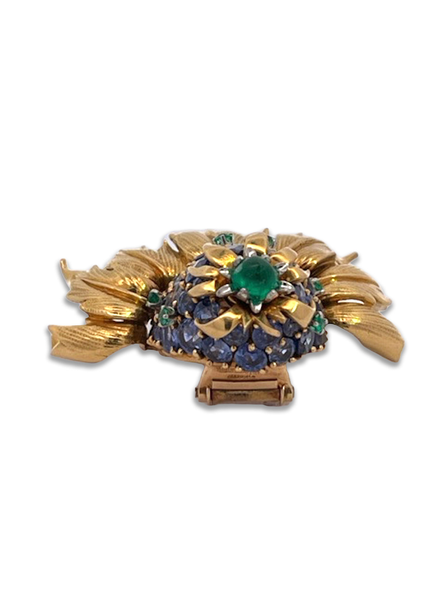 Tiffany brooch with sapphire thistle design