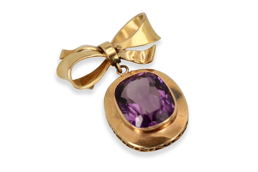 Vintage Amethyst Rose Gold Pendant