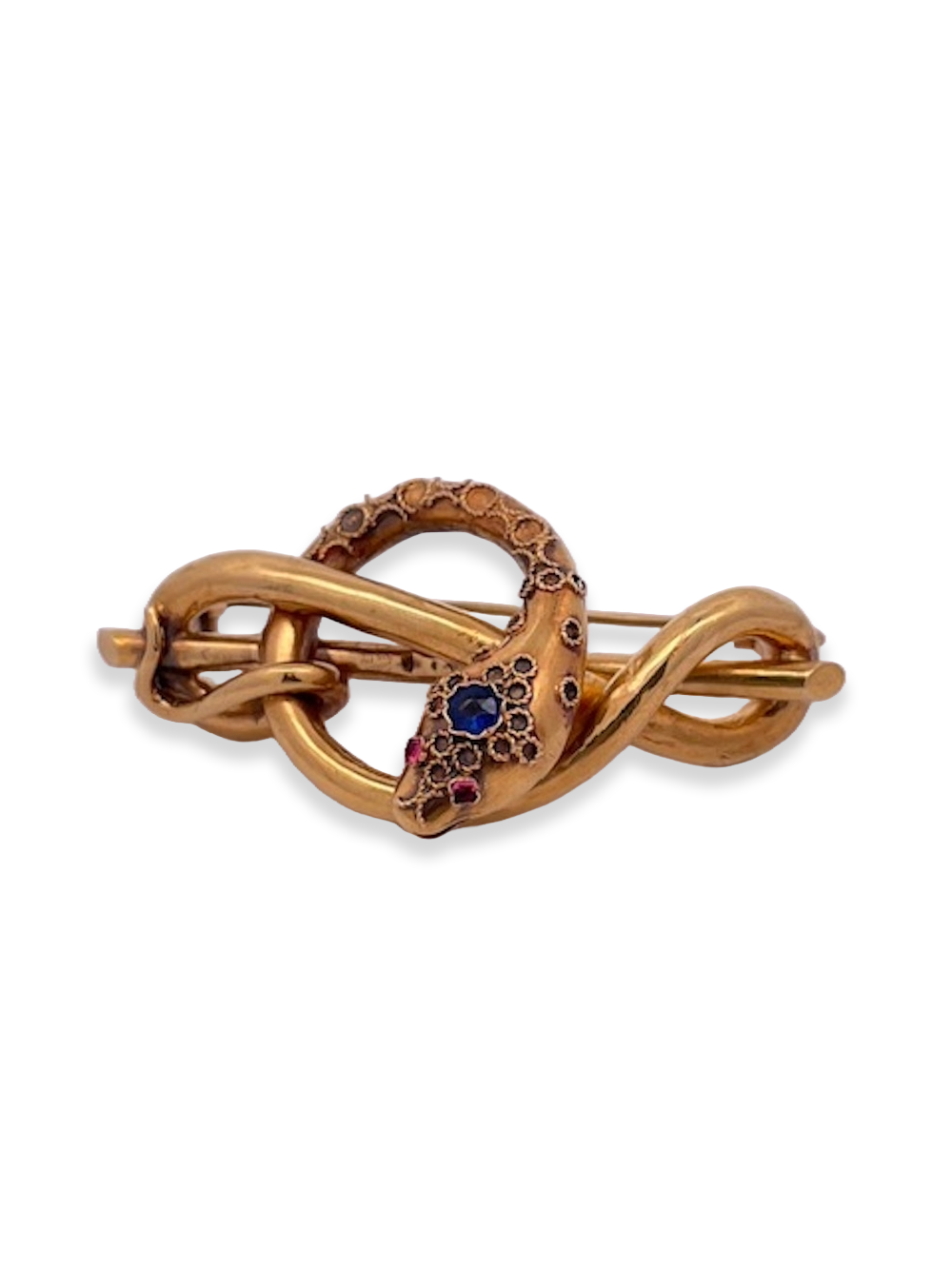 Victorian Snake Brooch 18K Yellow Gold
