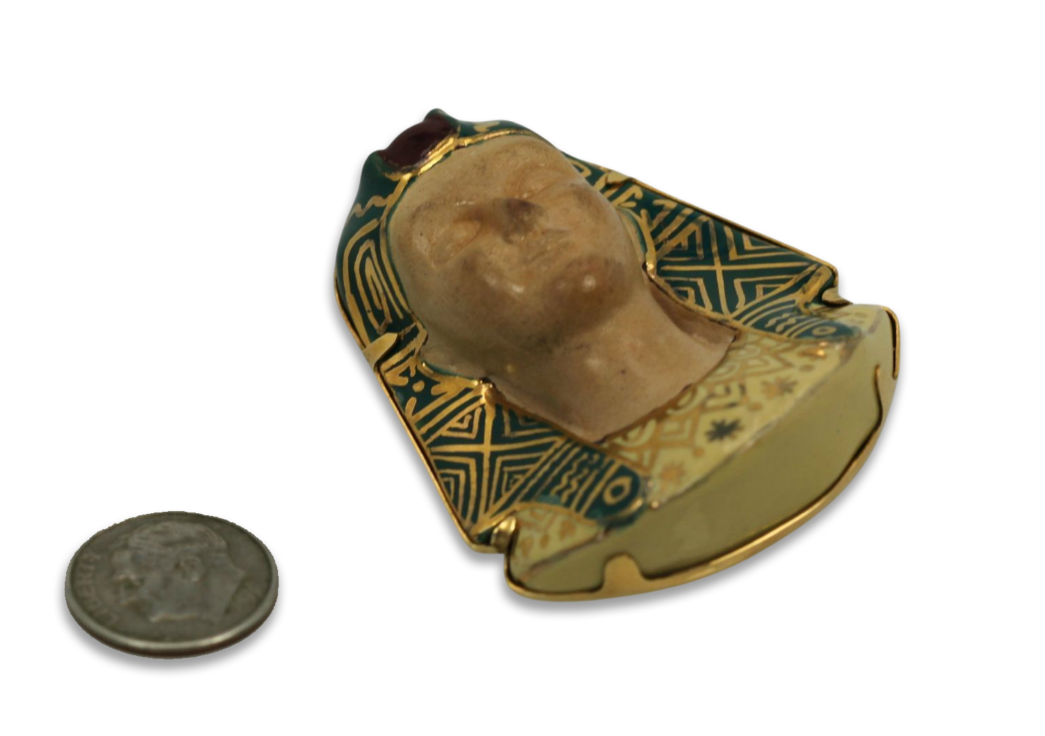 Huge Egyptian Revival Pharaoh Brooch 18K