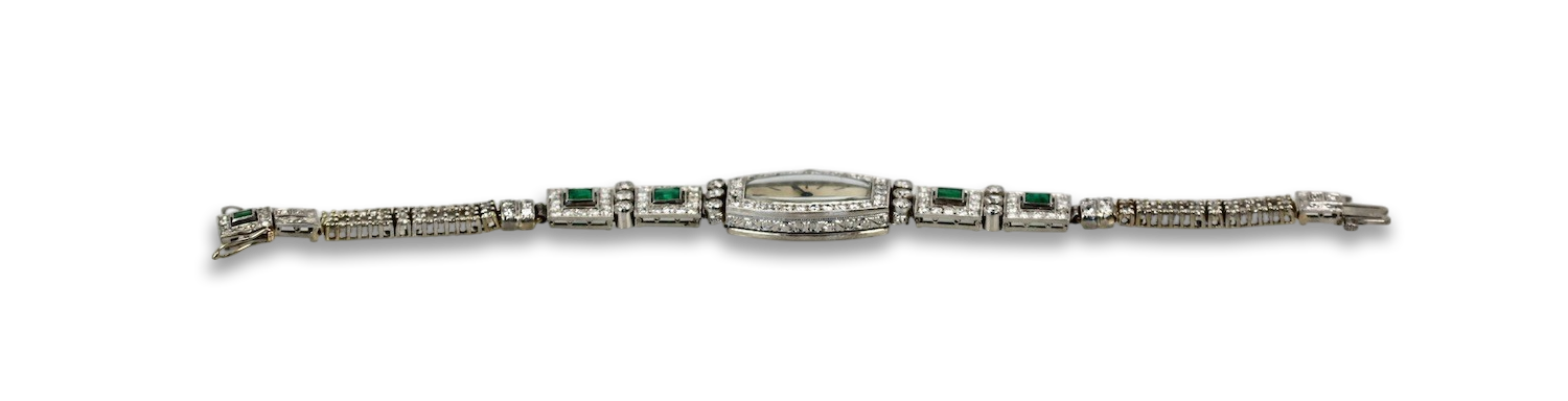 Diamond Platinum Ladies strap watch