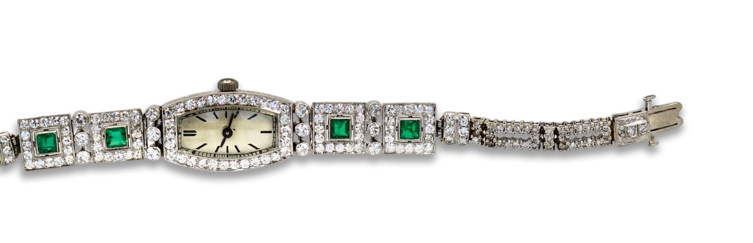 Diamond Platinum Ladies strap watch