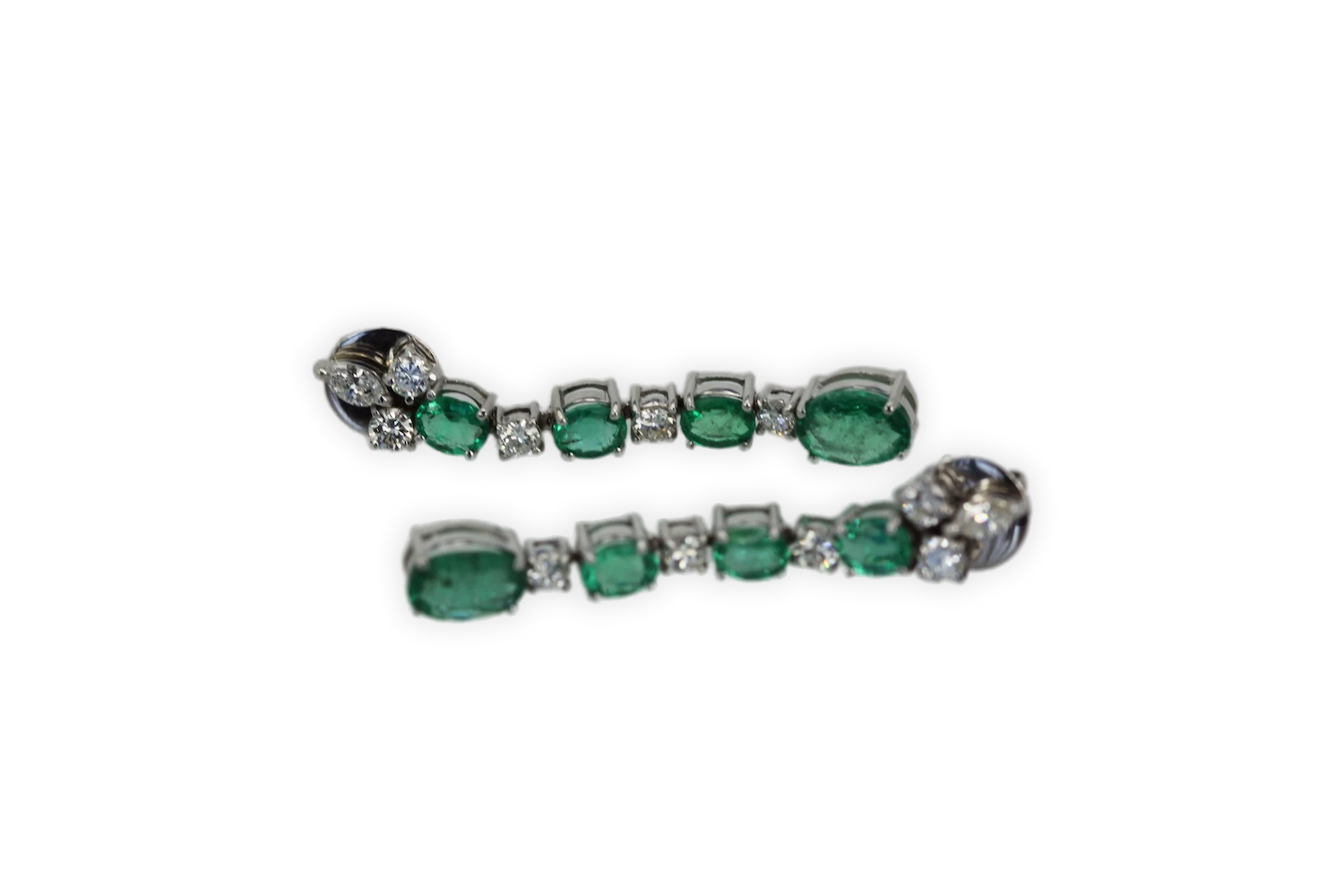 Emerald Drop Dangle Earrings 18K