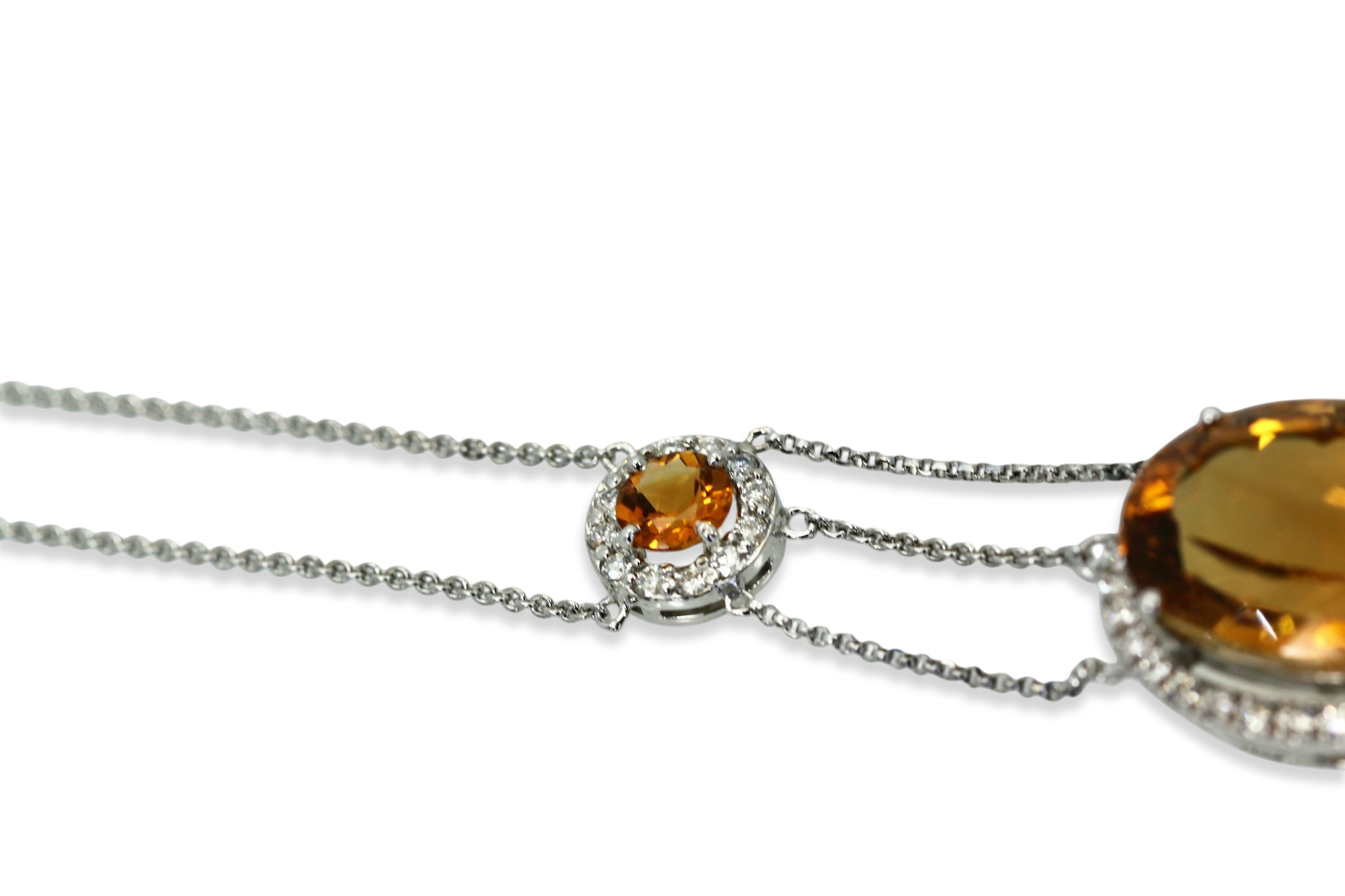 Citrine and diamond statement necklace