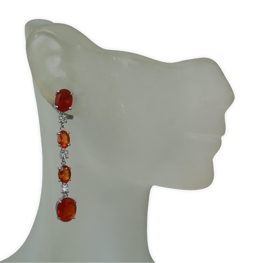 Orange opal drop earrings