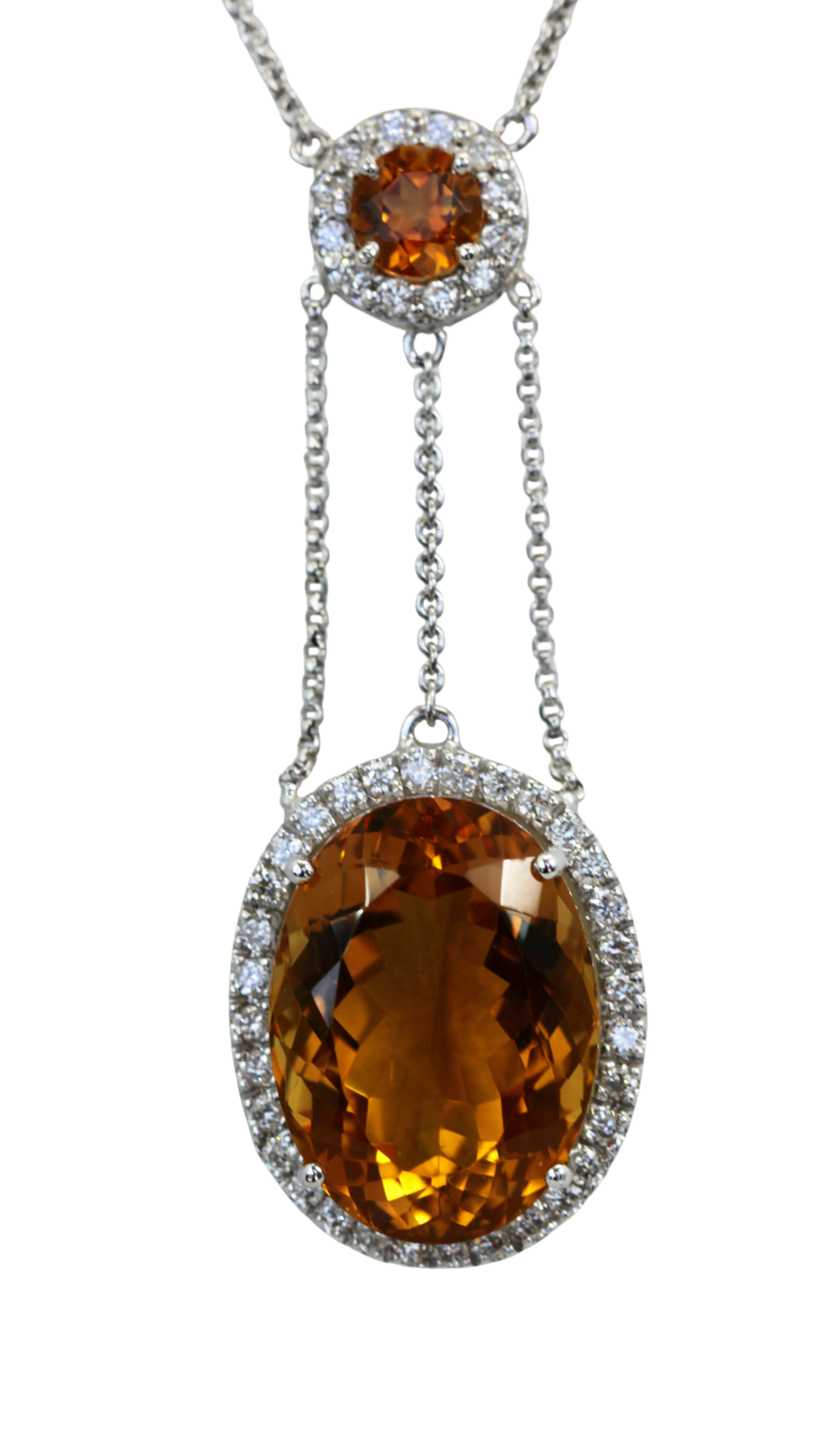 Citrine and diamond statement necklace