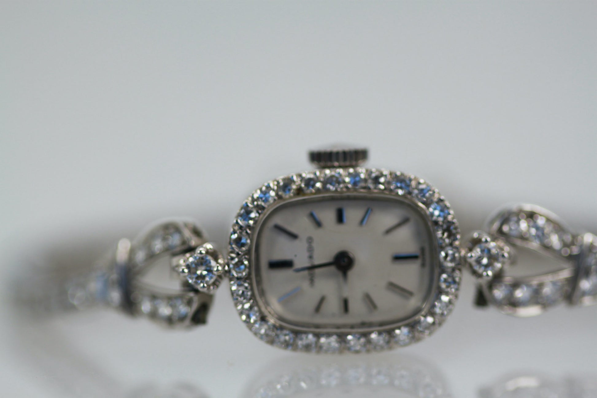 Diamond-studded Movado watch, 14K