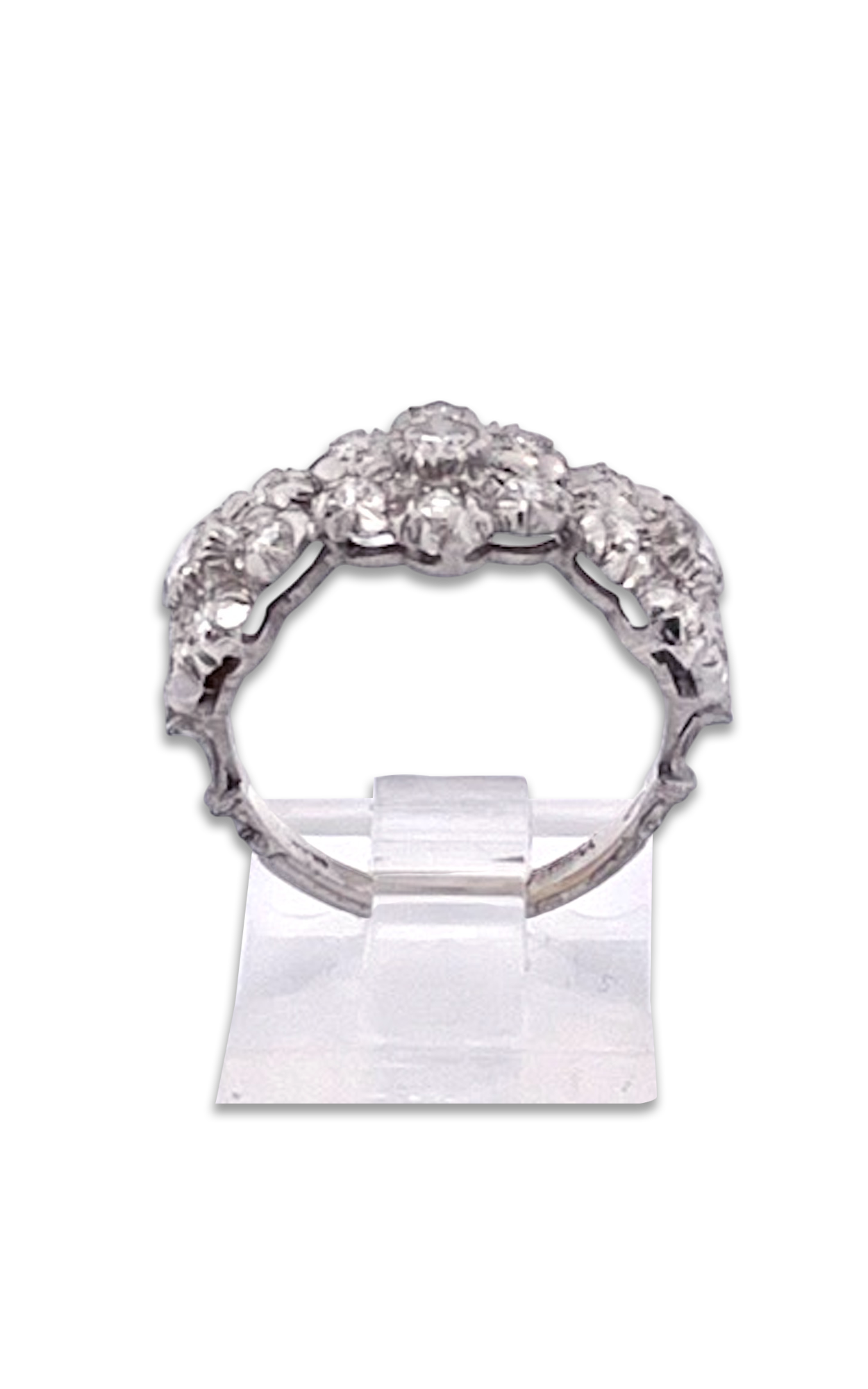 White gold Diamond 3 Blossom Ring