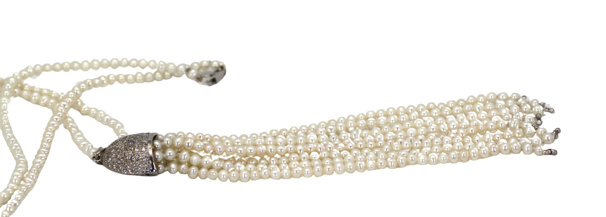 Seed Pearl Tassel Necklace 18K