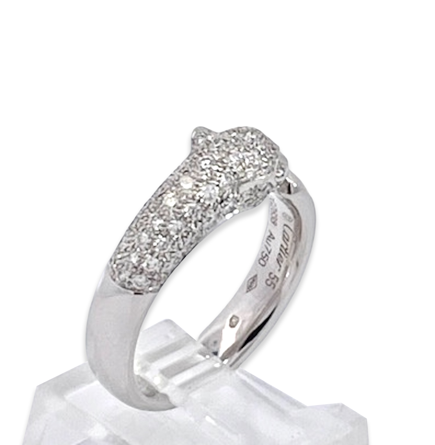 Thin Cartier Panthere head ring in 18K gold