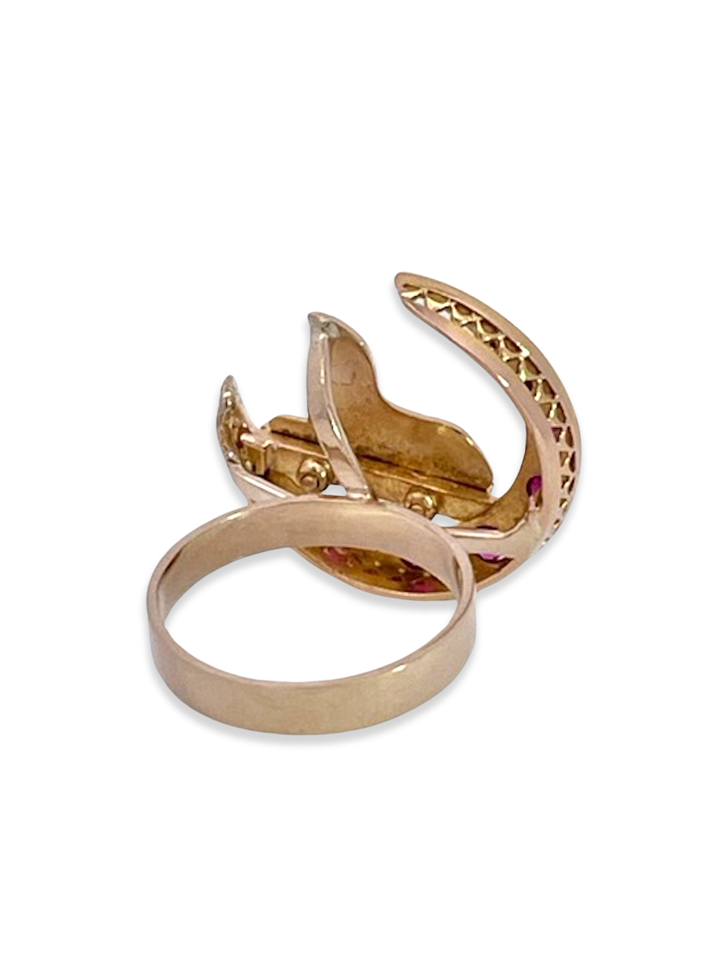 Crescent motif ring, size 5.75