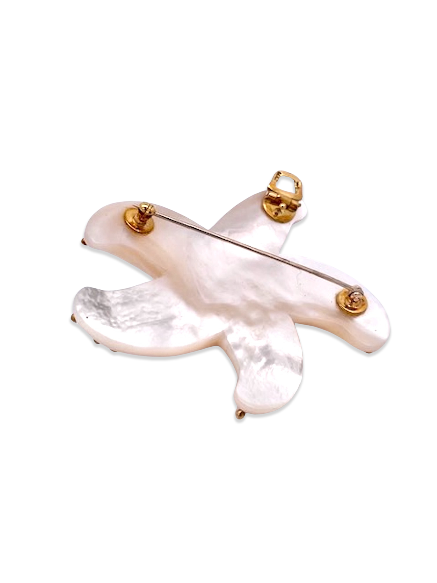 MOP aquamarine starfish pin