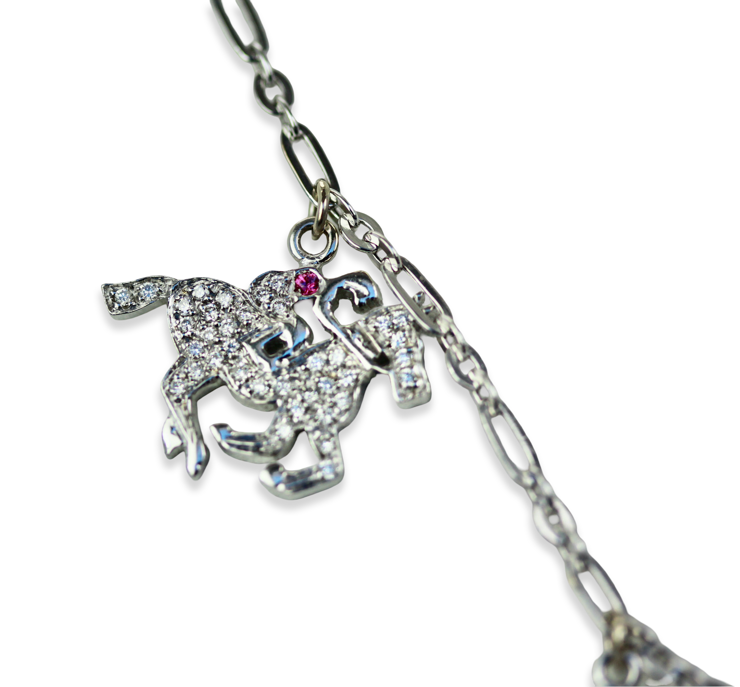 Deco Platinum Charm Necklace