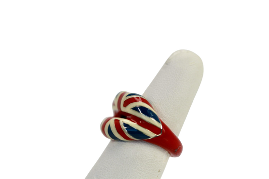 Solange Azagury Partridge "Hot Lips" Enamel Union Jack Ring