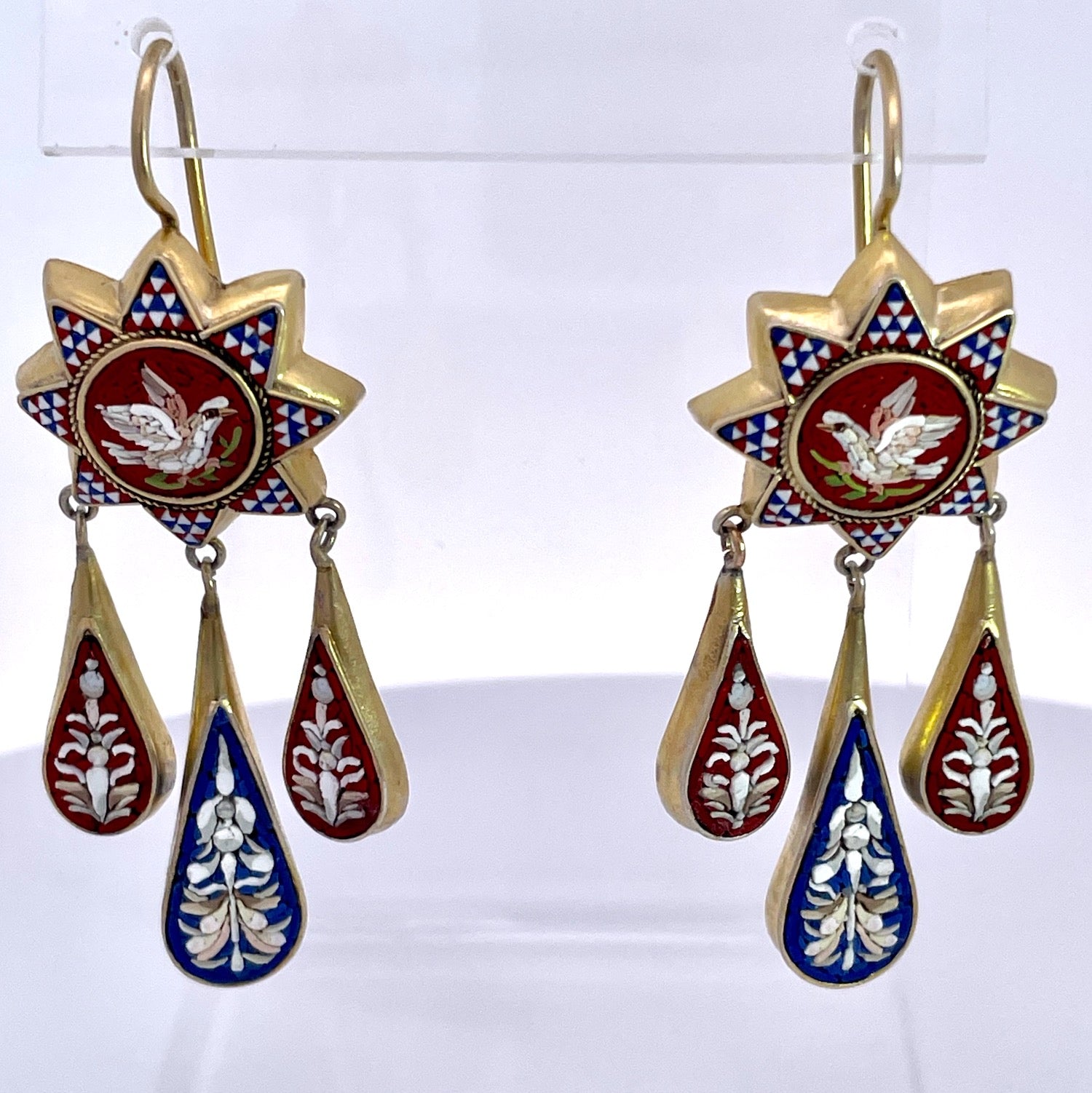 Mosaic Dangle Earrings Antique