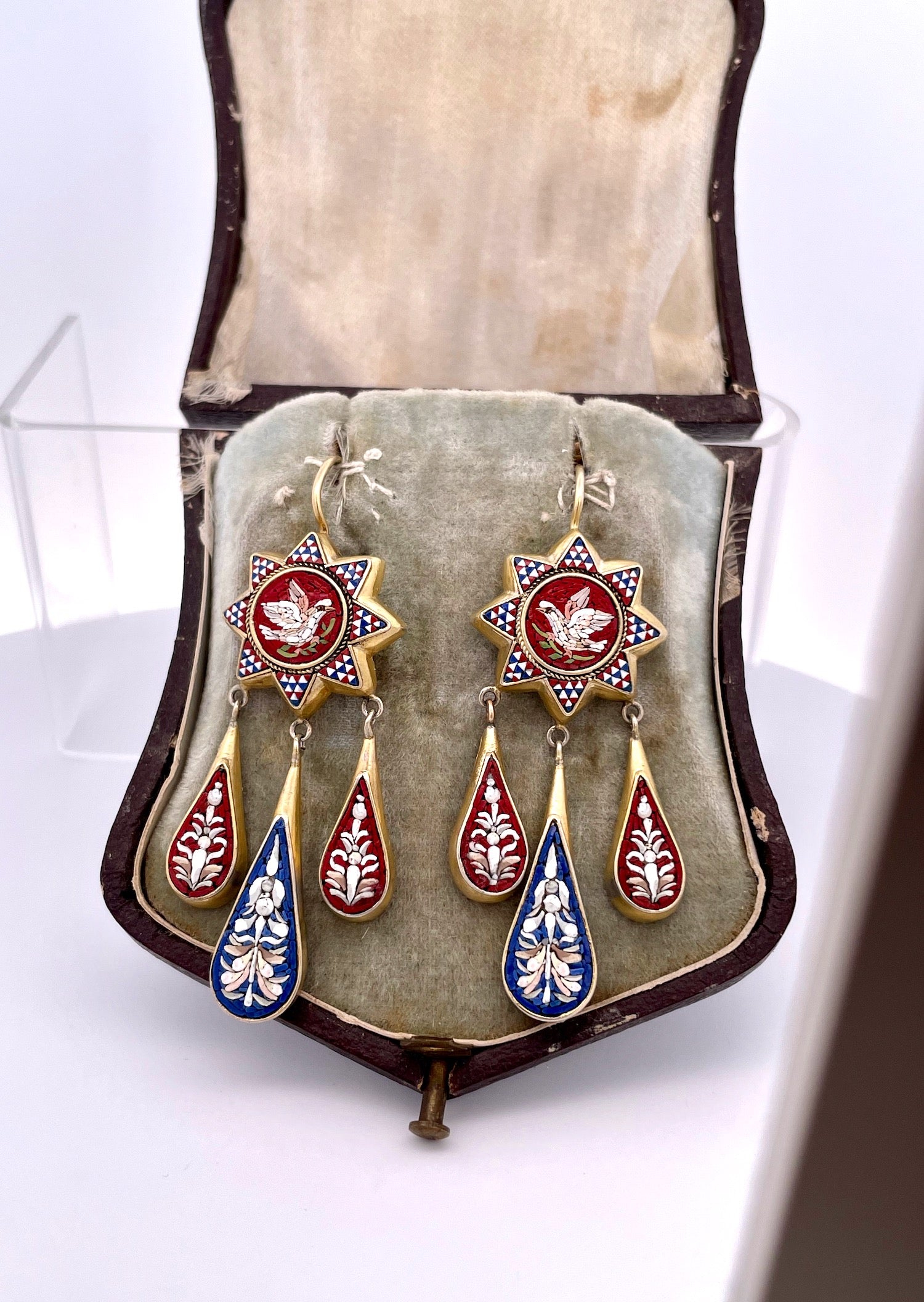 Micro Mosaic Earrings Antique