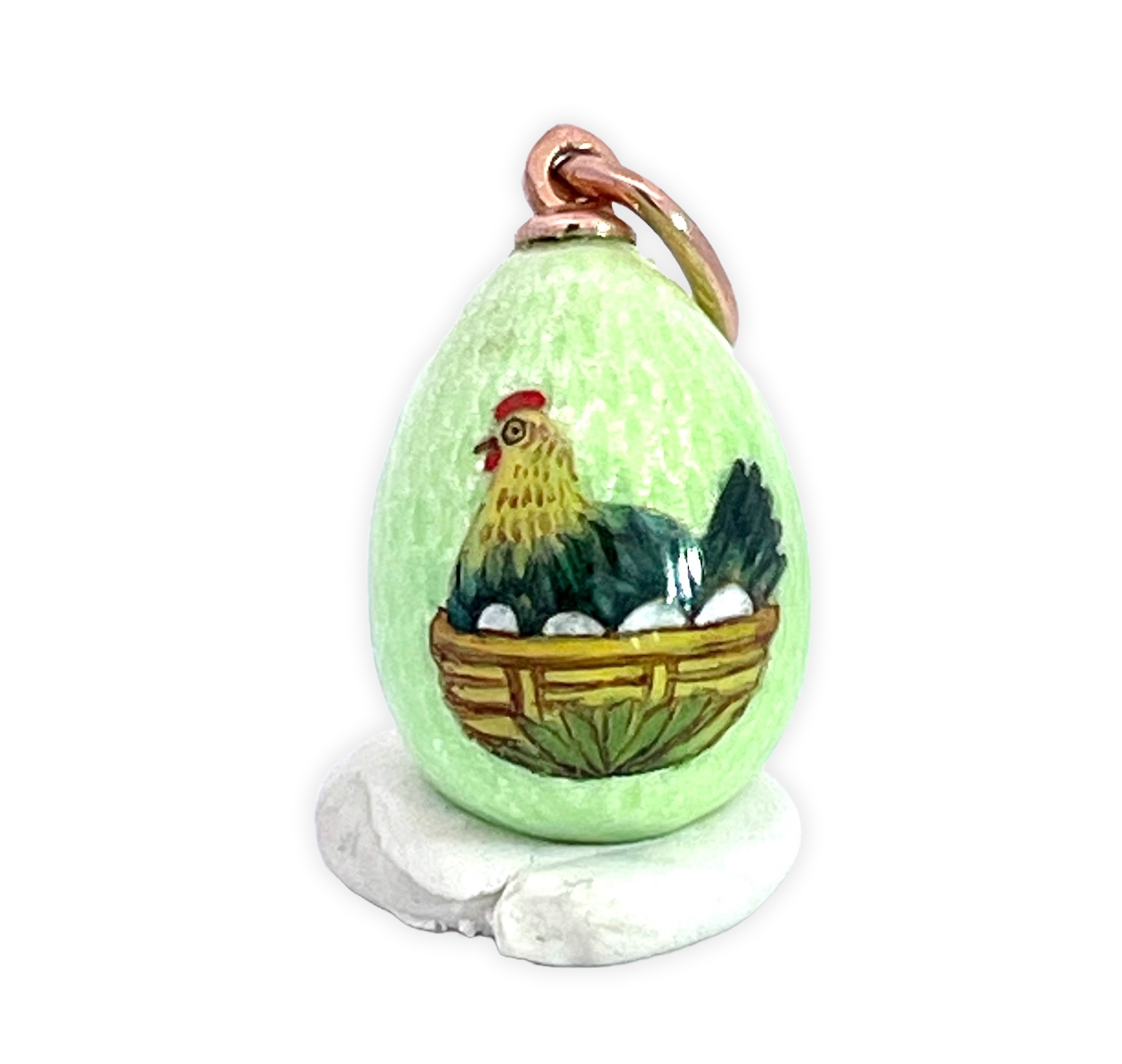 Enamel Egg Charm in 14K Gold