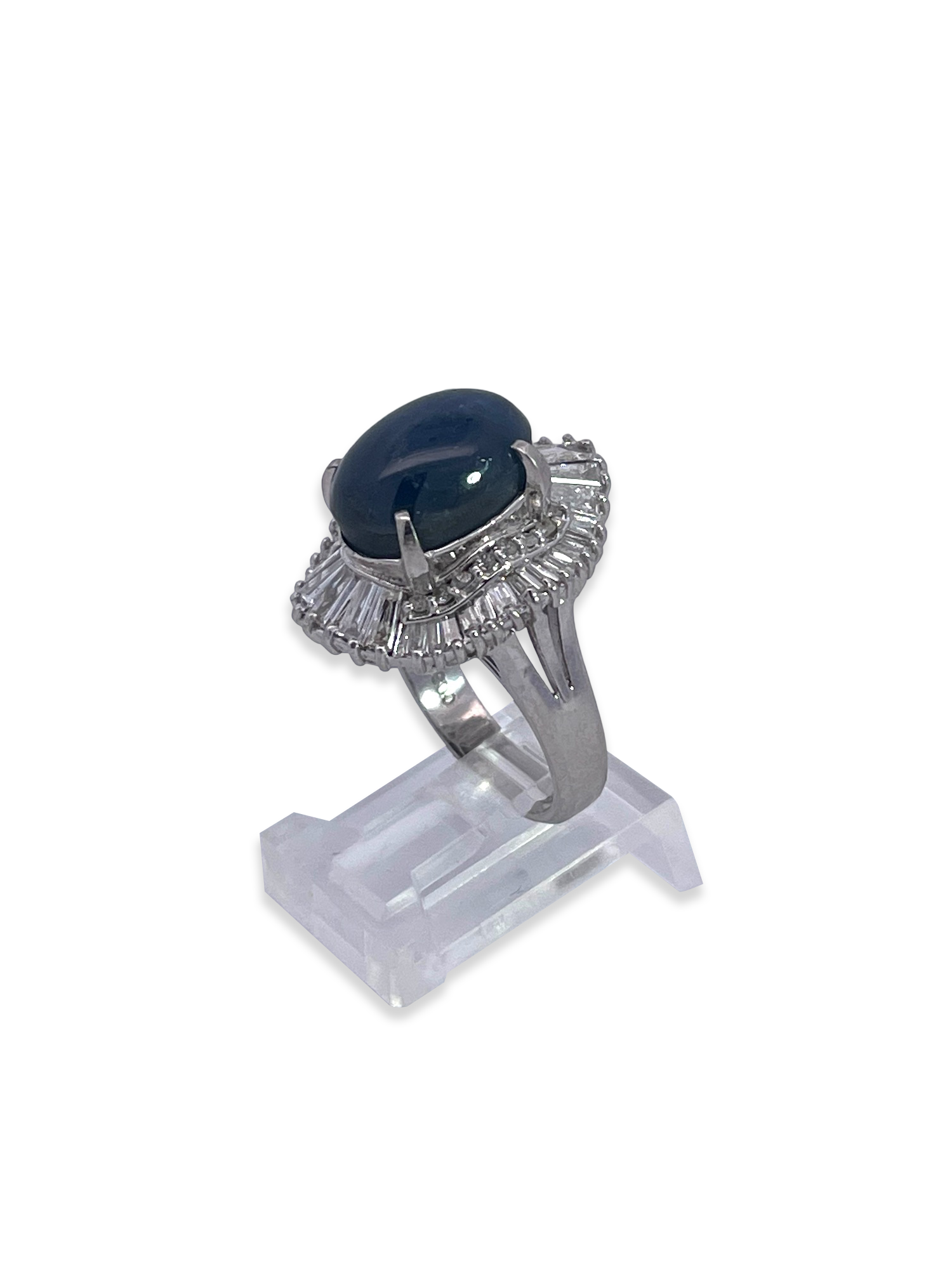 Diamond Halo Burma Sapphire