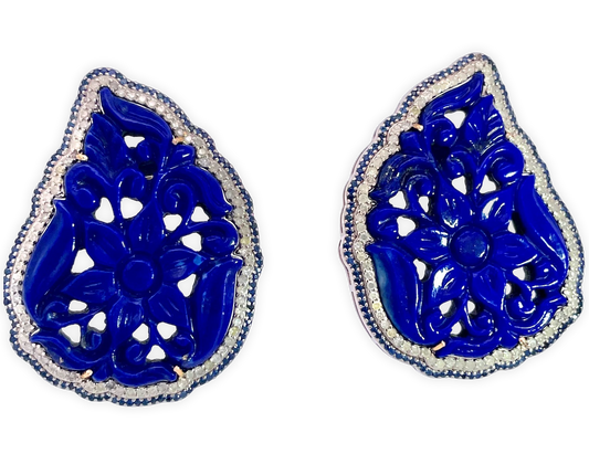 Carved Lapis Lazuli earrings