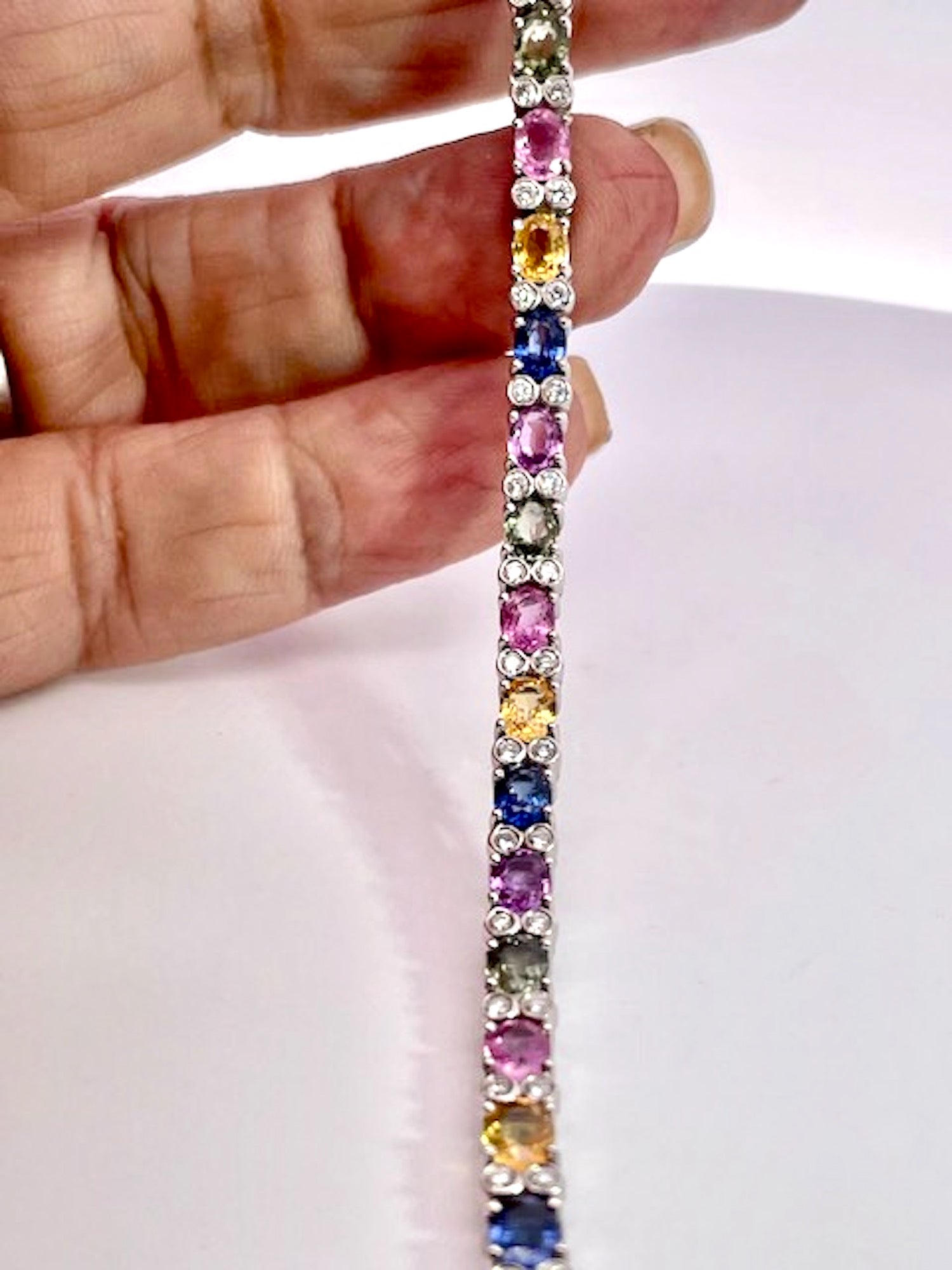 Multi Colored Fancy Sapphire Diamond Bracelet