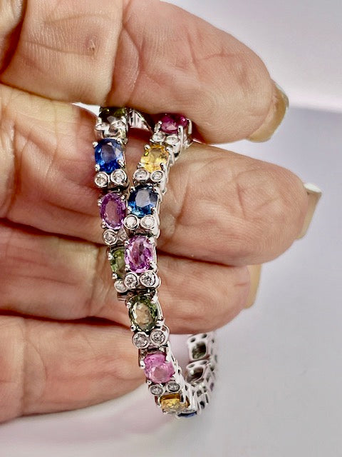 Multi Colored Fancy Sapphire Diamond Bracelet