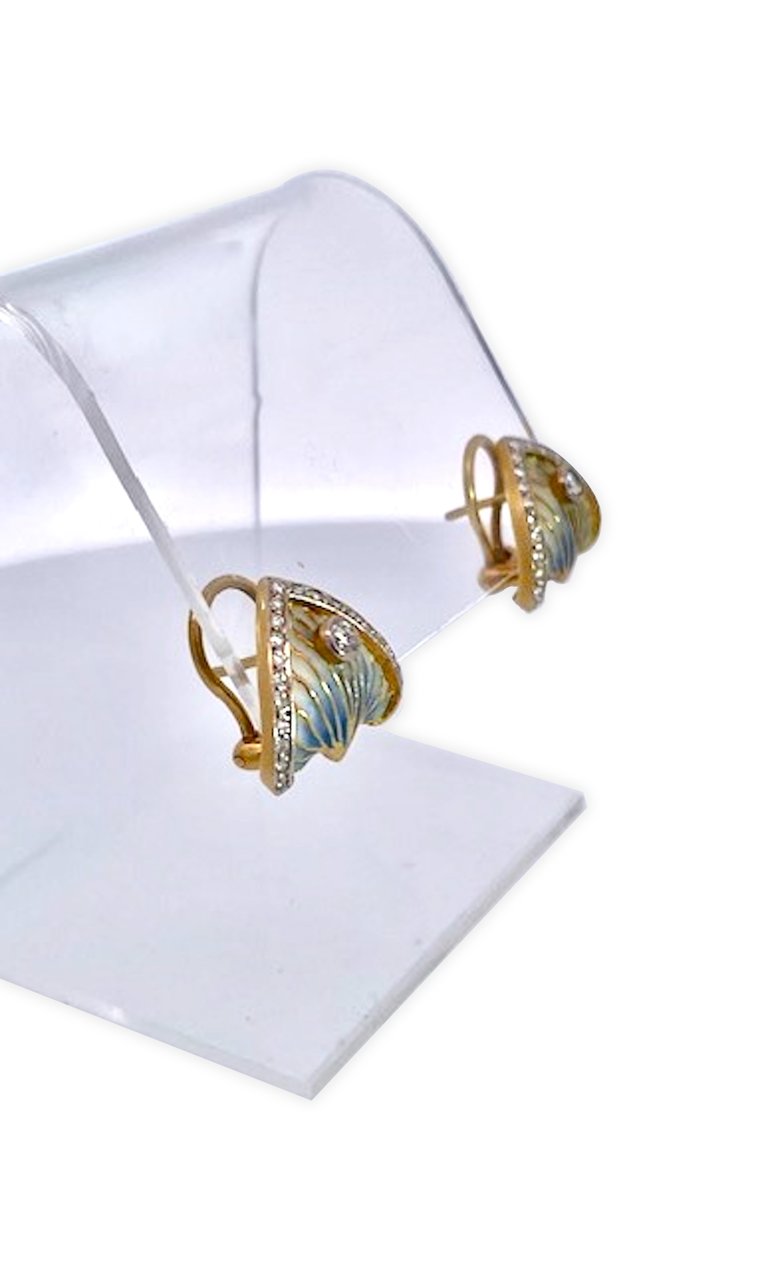 Masriera Diamond Earrings in Blue Grey