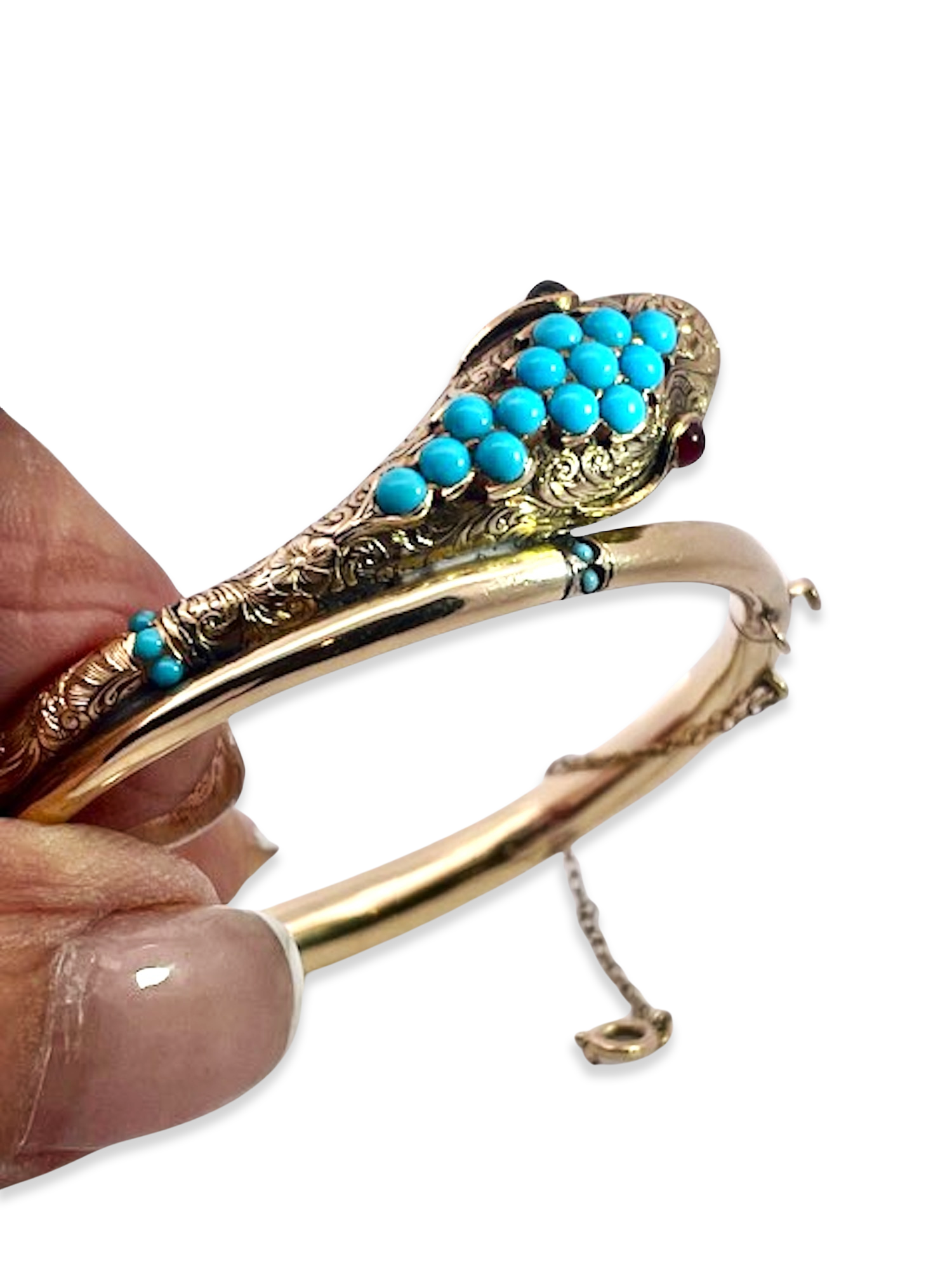 Small Wrist Snake Bracelet with Safety Chain