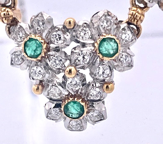 Buccellati Garland Necklace Emeralds Diamonds 18K