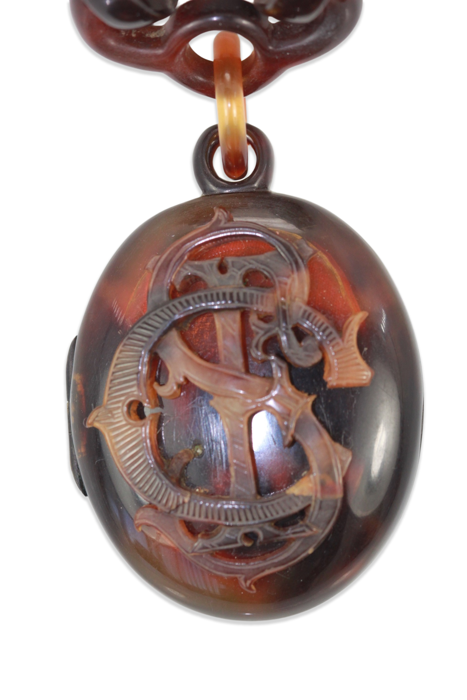 1890s tortoise link locket