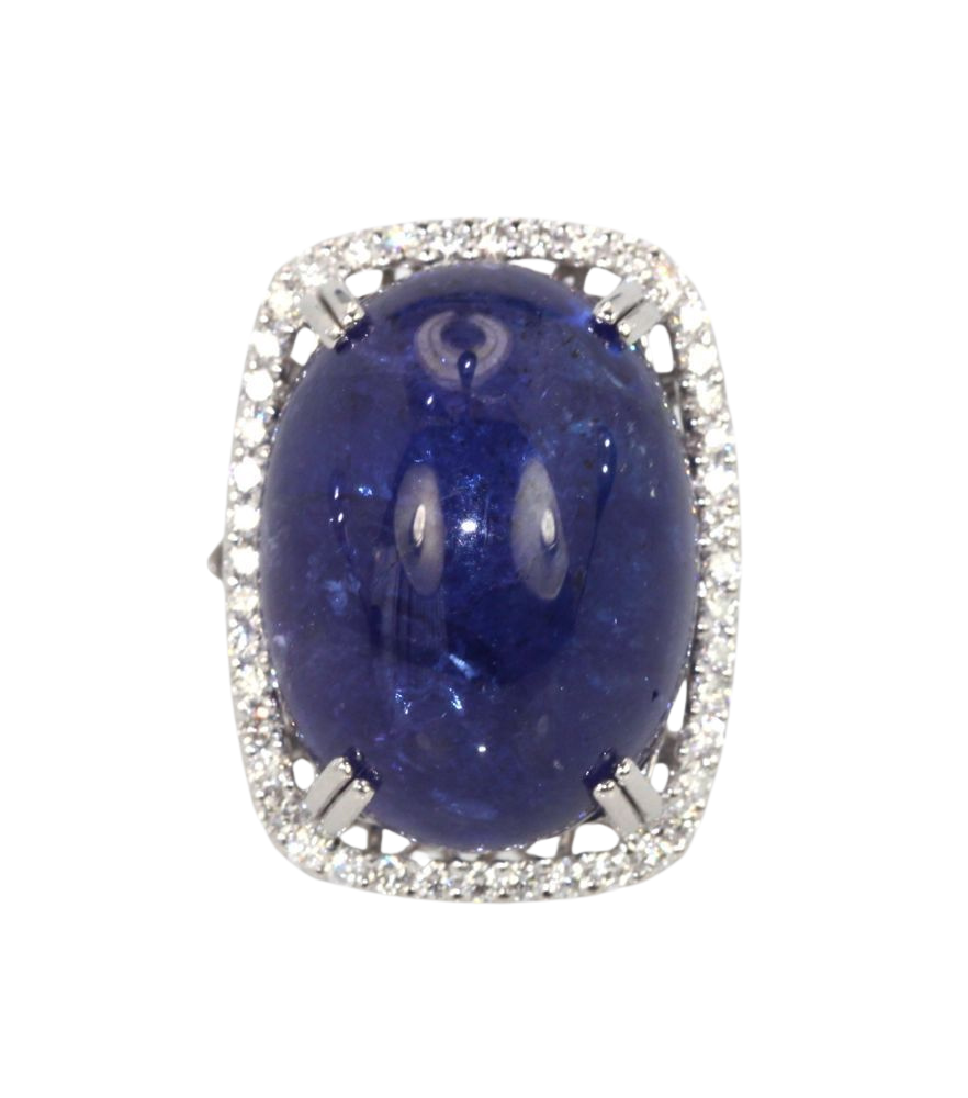 Tanzanite 20 Ct Cabochon High Dome Ladies Pendant