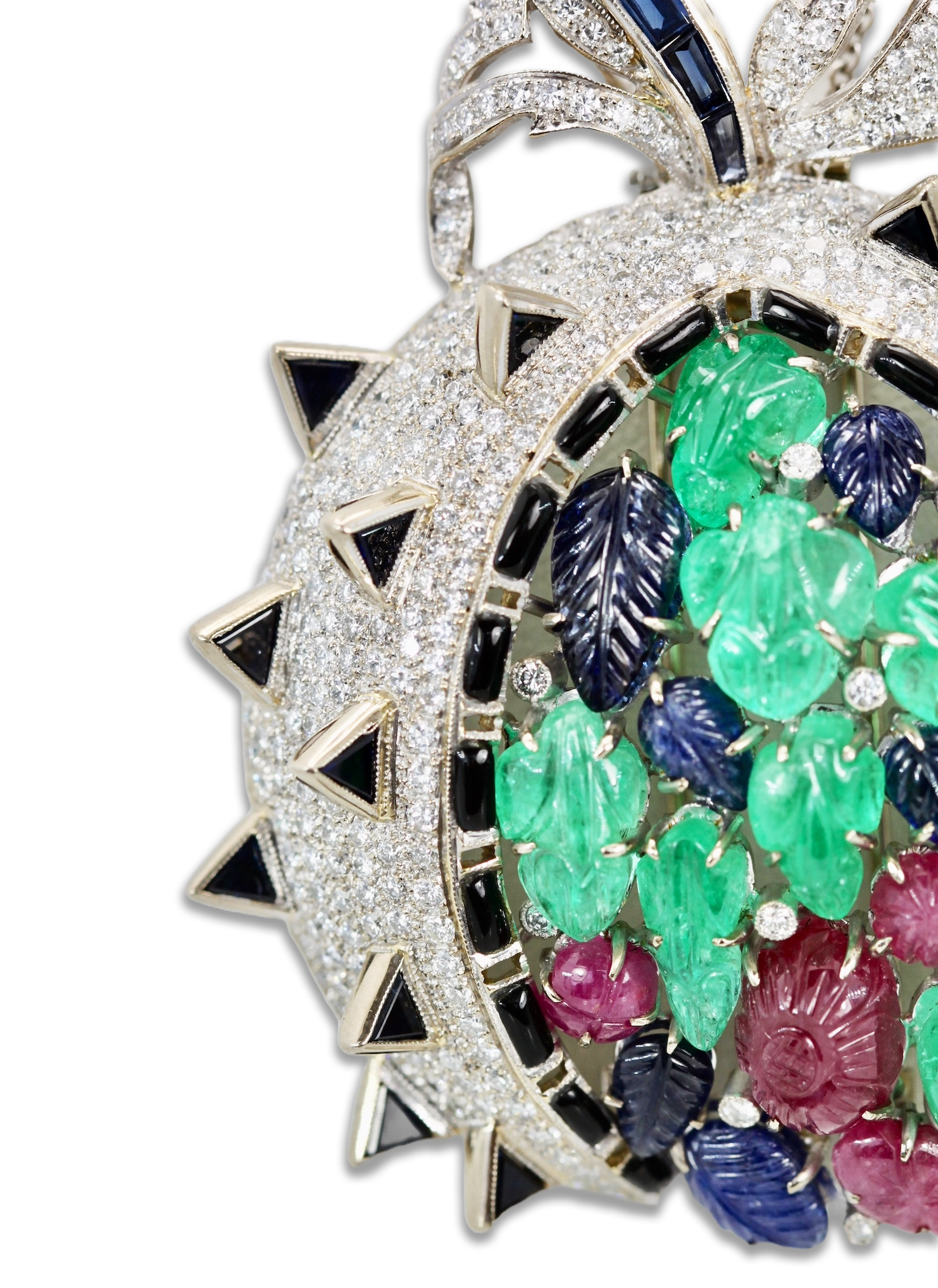 Tutti Frutti Brooch Pendant 18K