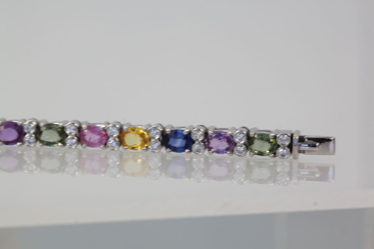 Multi Colored Fancy Sapphire Diamond Bracelet