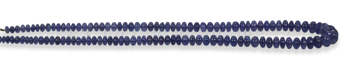 Blue Tanzanite Cabochon Beaded Necklace