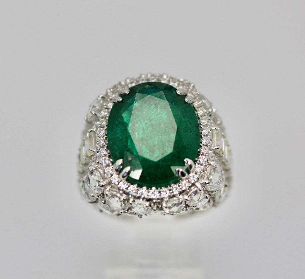 12.25 carat oval emerald ring