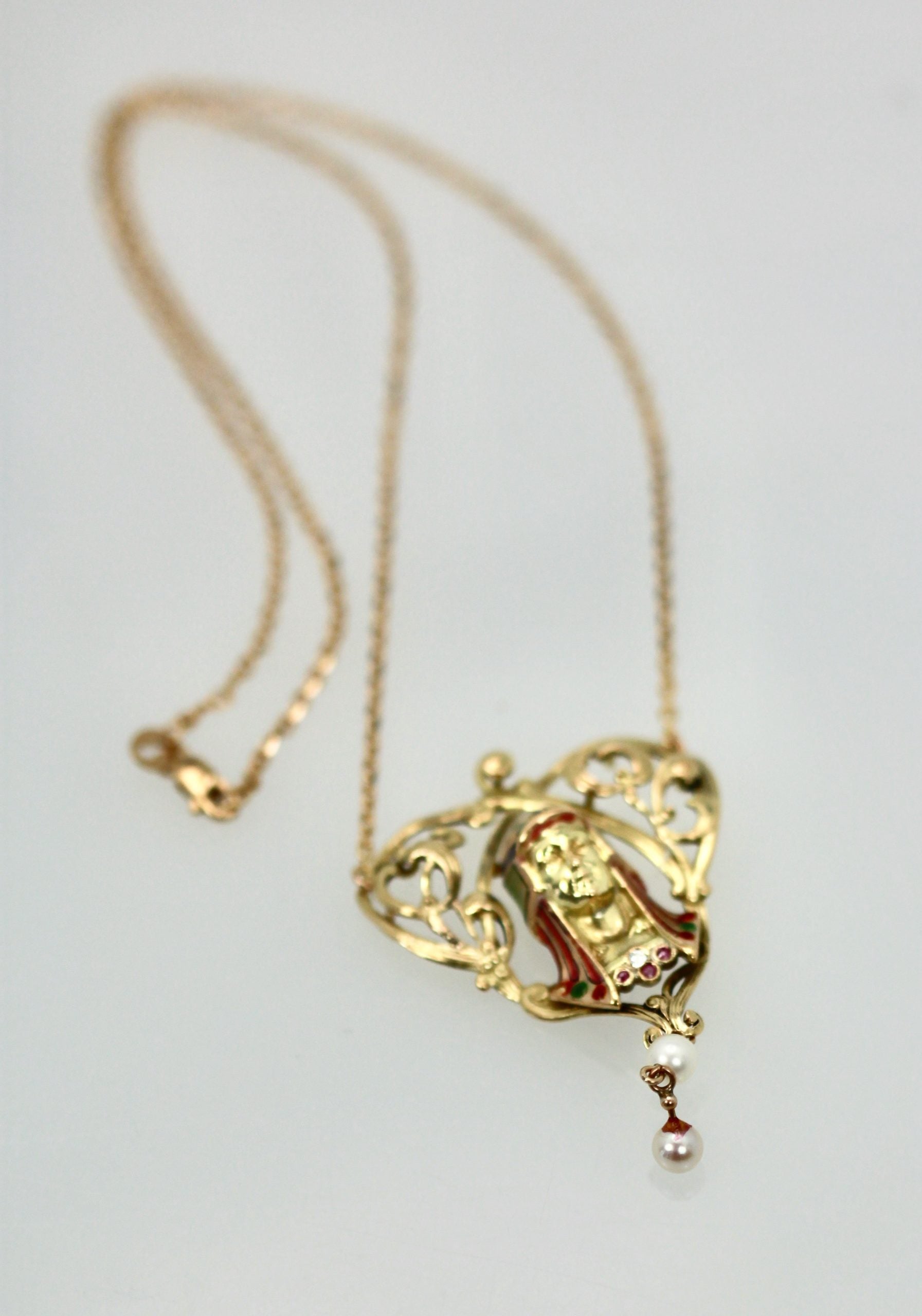 Egyptian Revival Enamel Necklace
