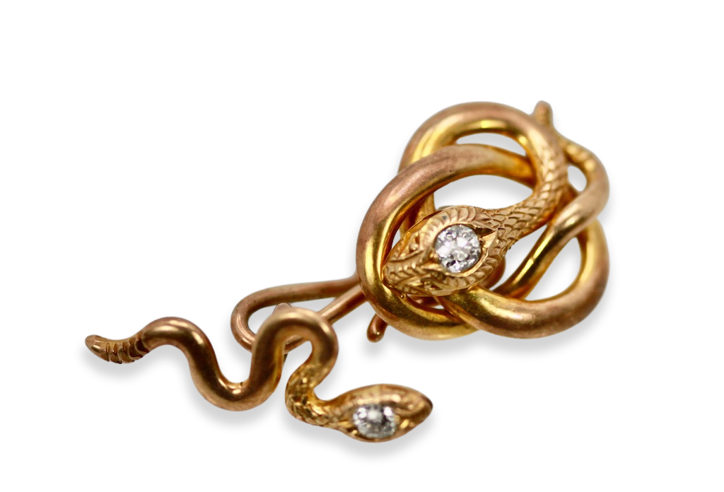 Snake Serpent Cufflinks 14K Yellow Gold