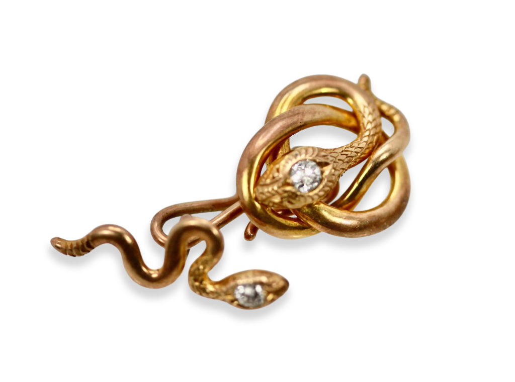 Snake Serpent Cufflinks 14K Yellow Gold