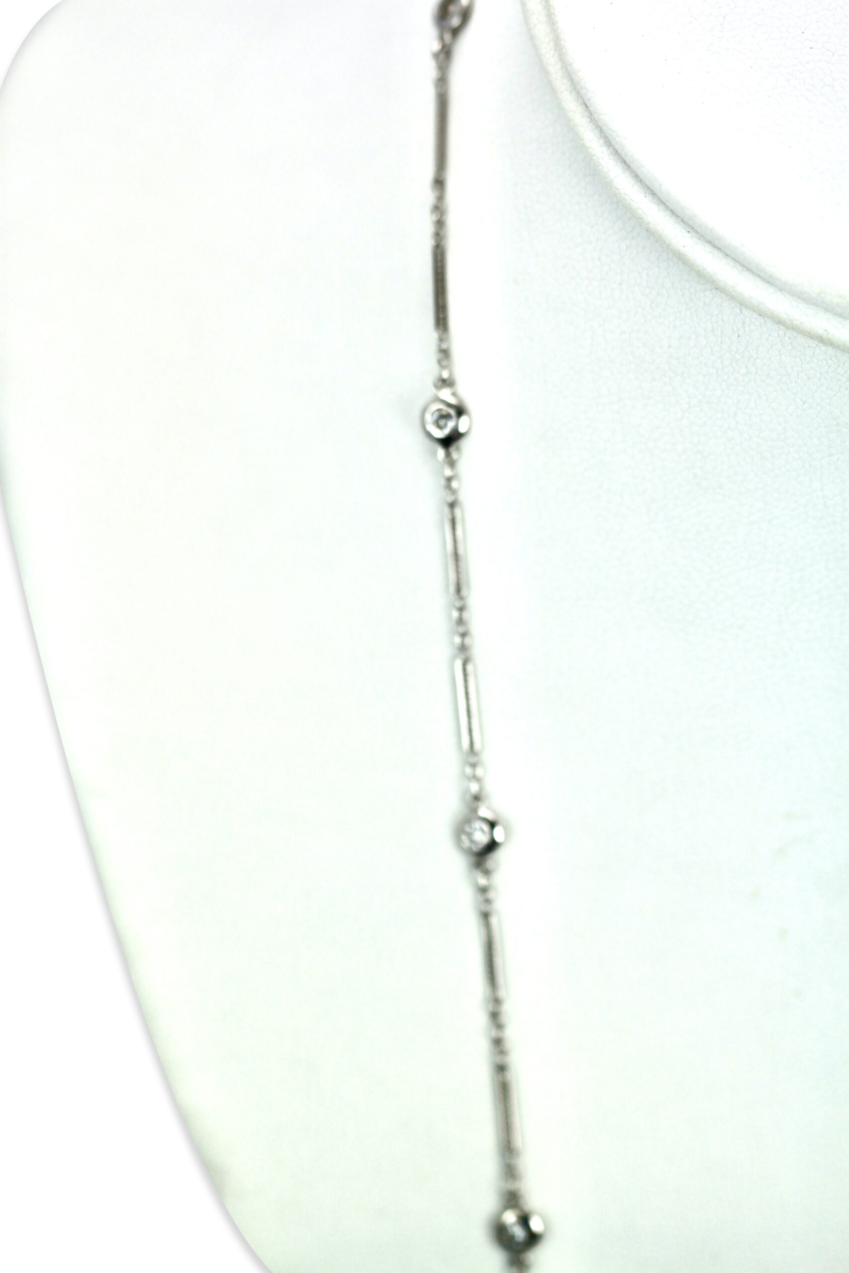 Diamond Station Necklace 14K WG