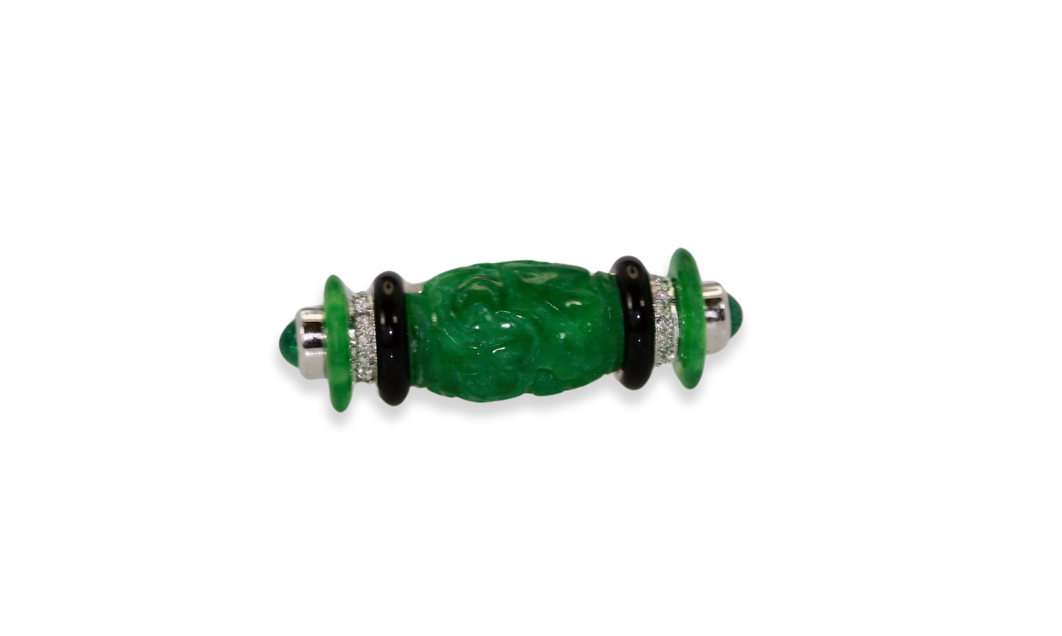  Onyx Cabochon Emerald Ring