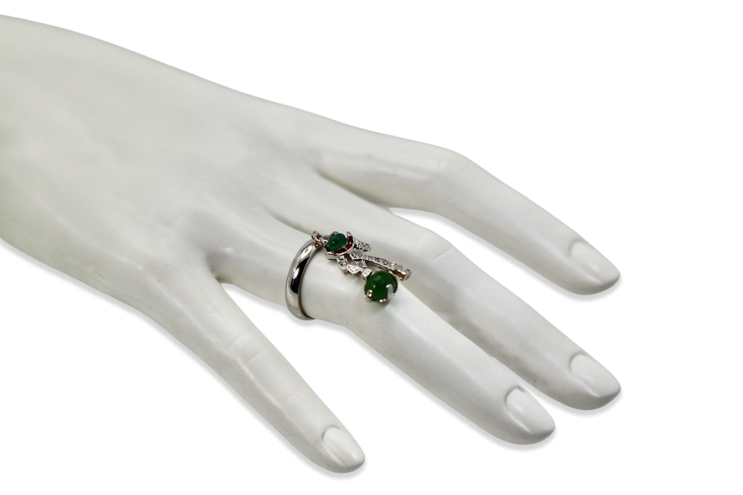 Art Deco Platinum "Melon Man" Charm Ring