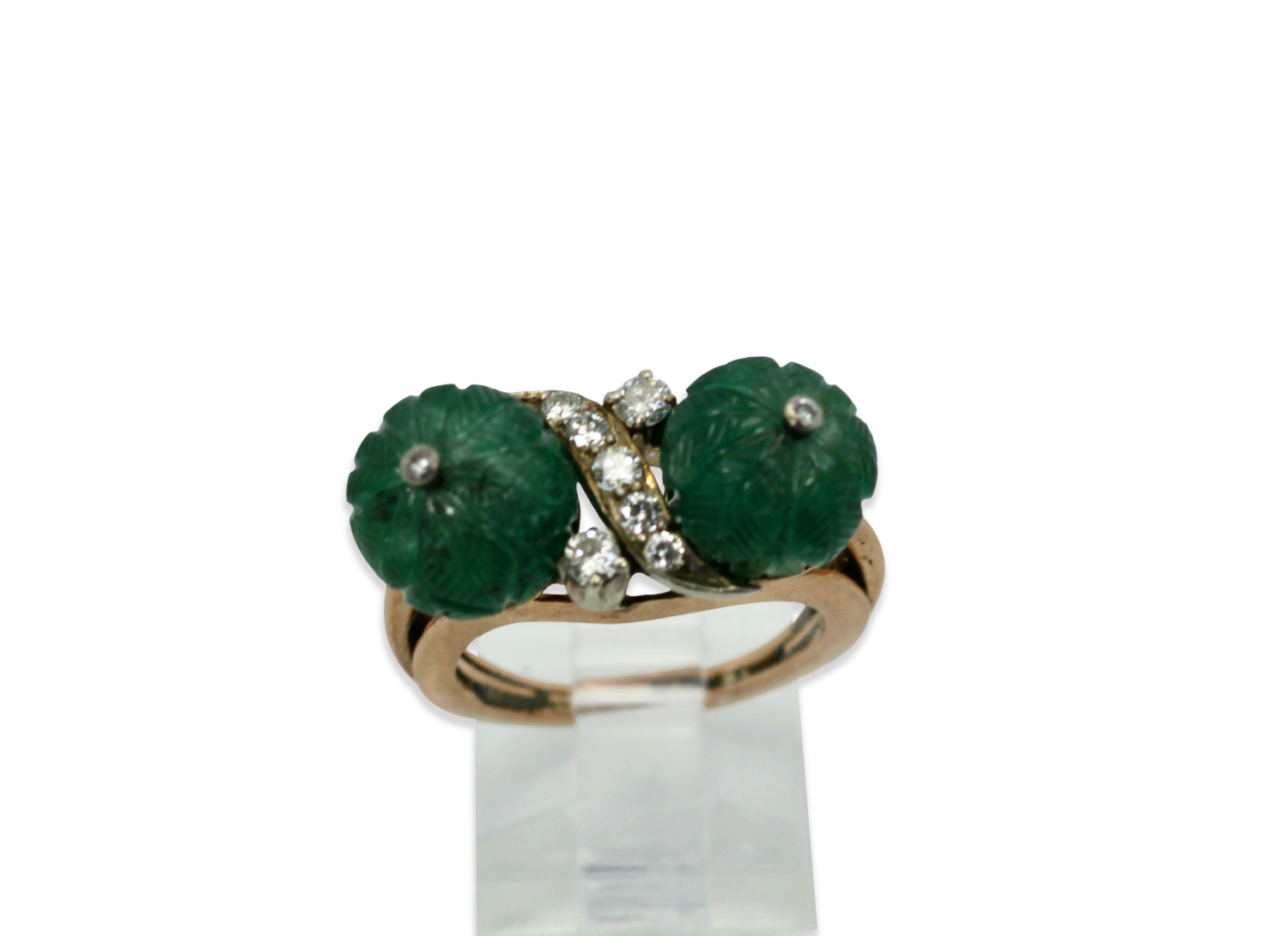 Emerald and diamond statement ring