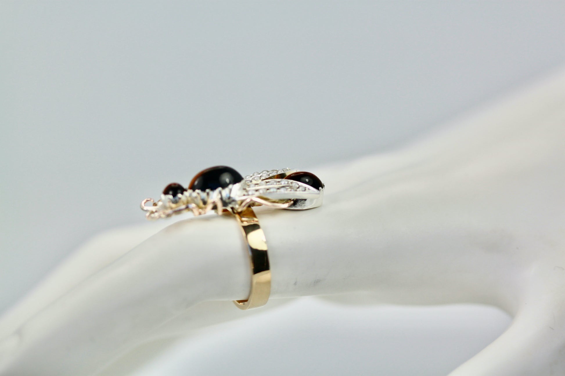 Tiger’s eye and pearl ring