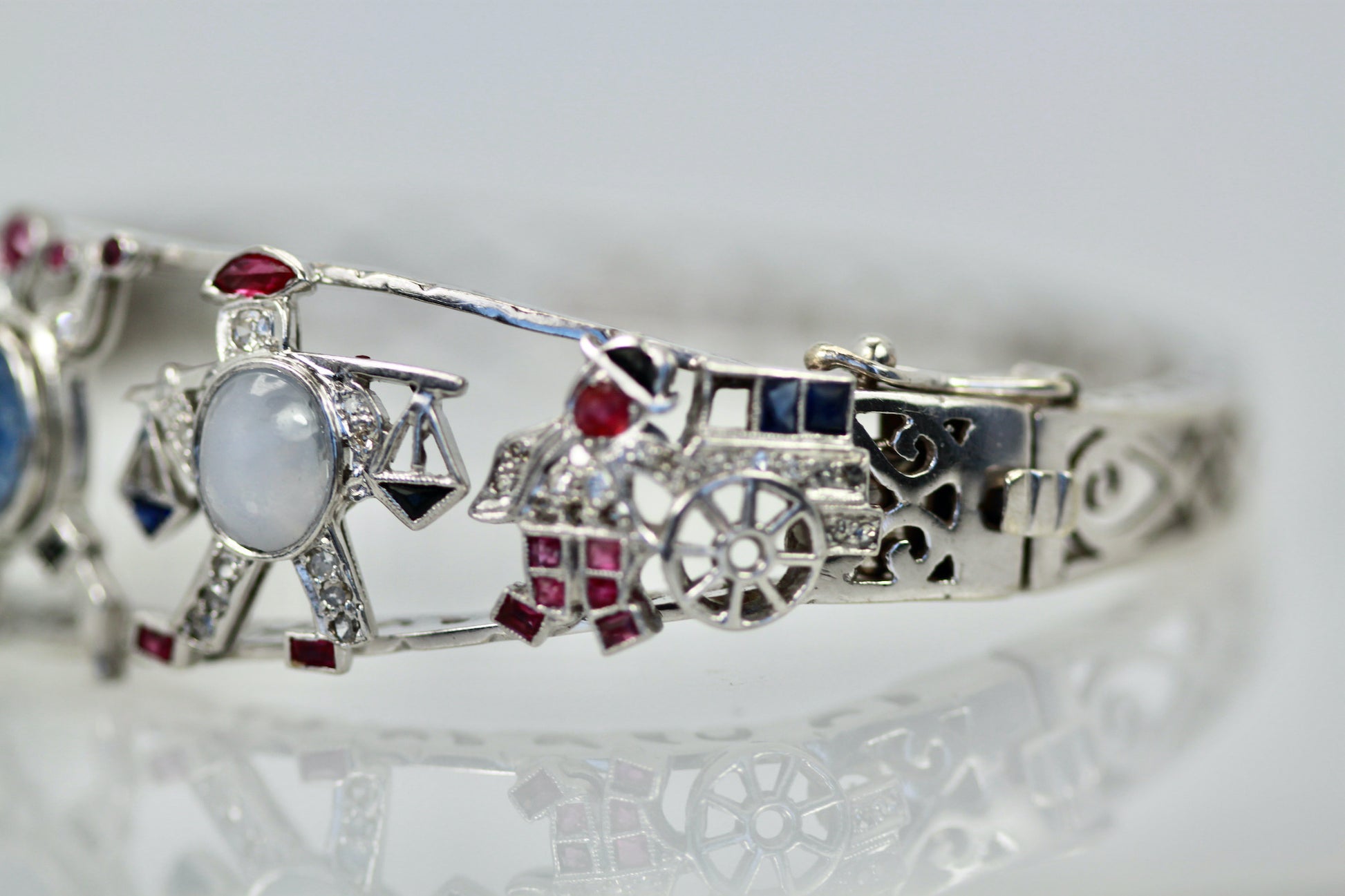 Art Deco Platinum Charms on Bracelet (2)