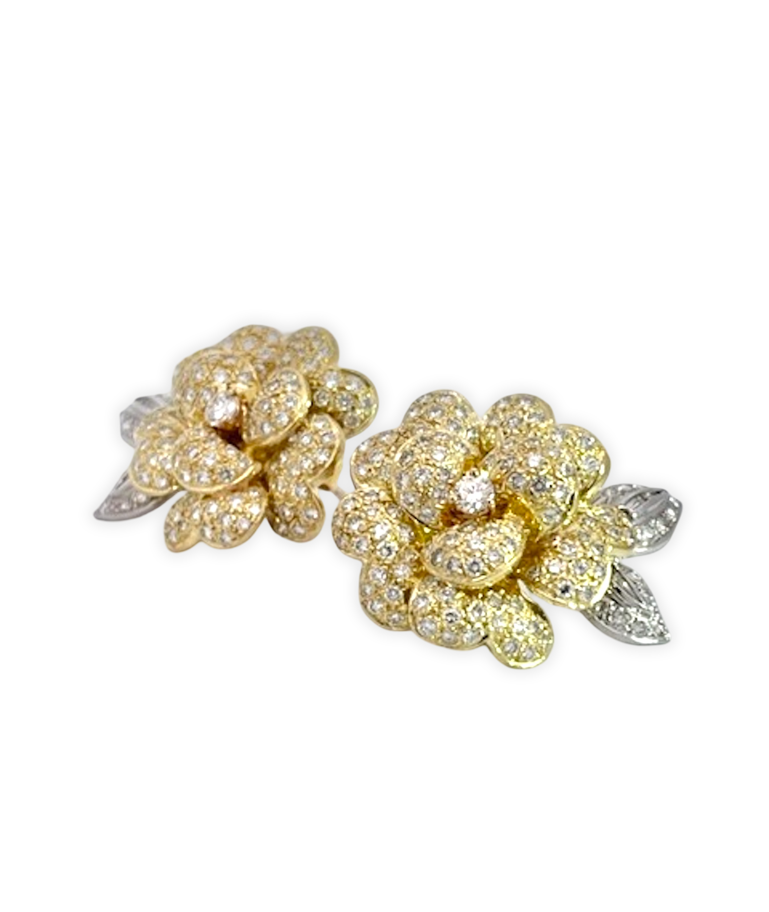 14K gold floral earrings