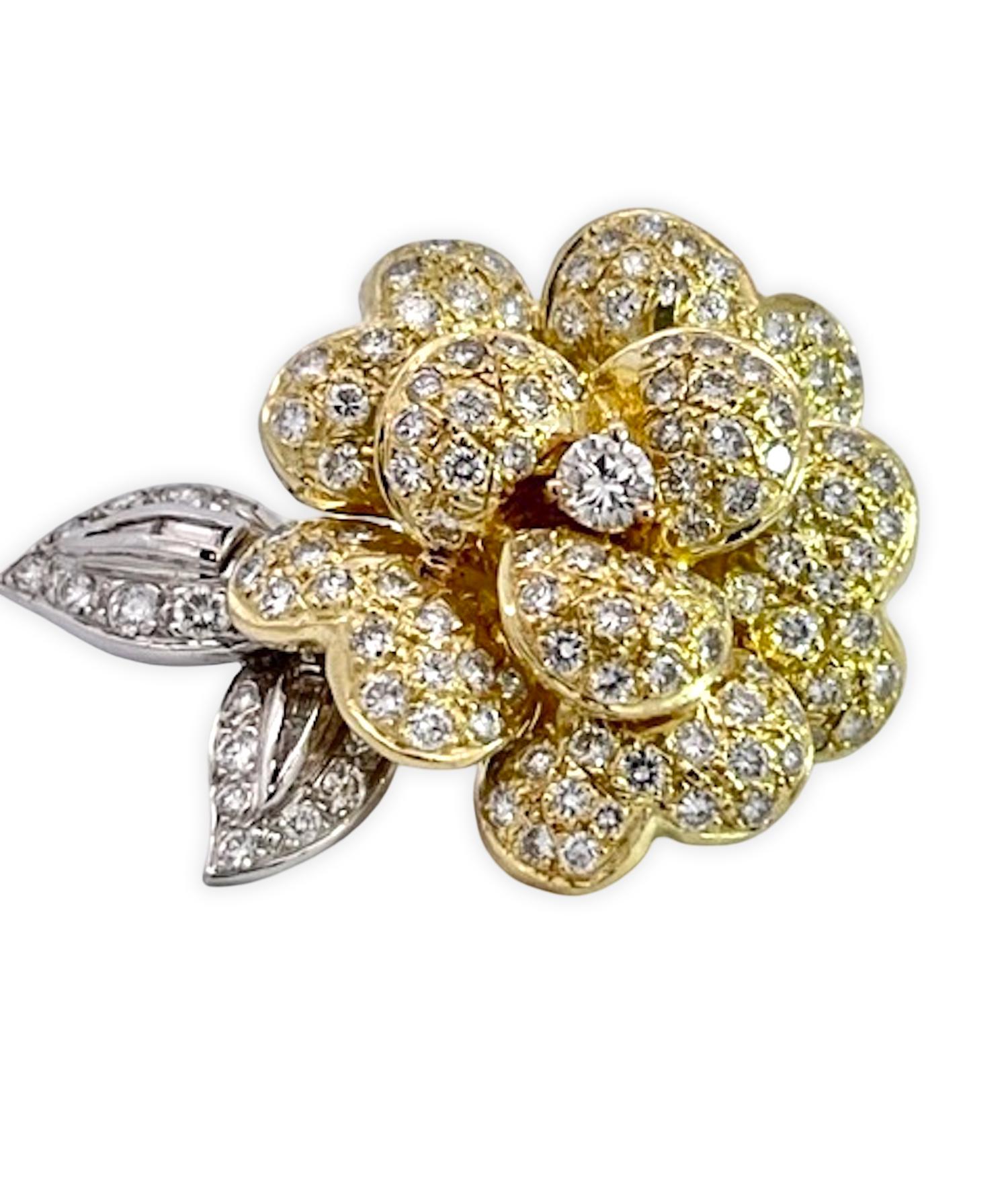 Rose-shaped diamond earrings