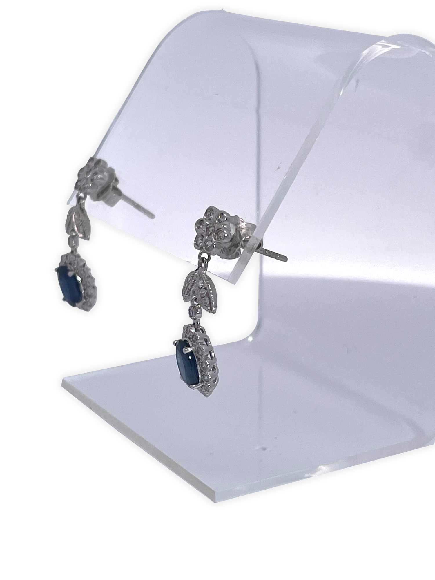Sapphire earrings with diamond halo