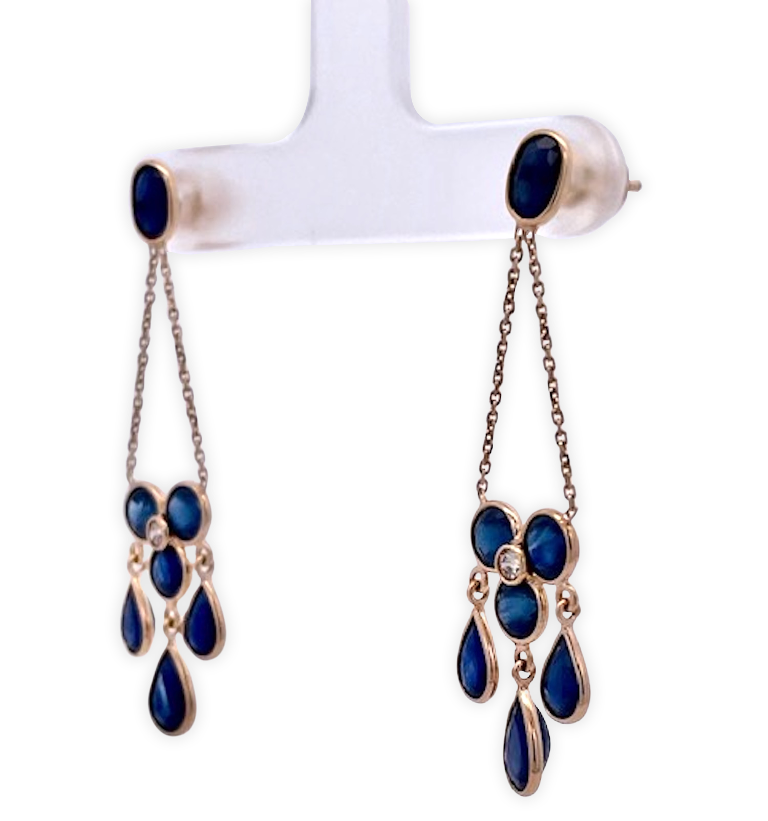 Sapphire drop earrings, 18K