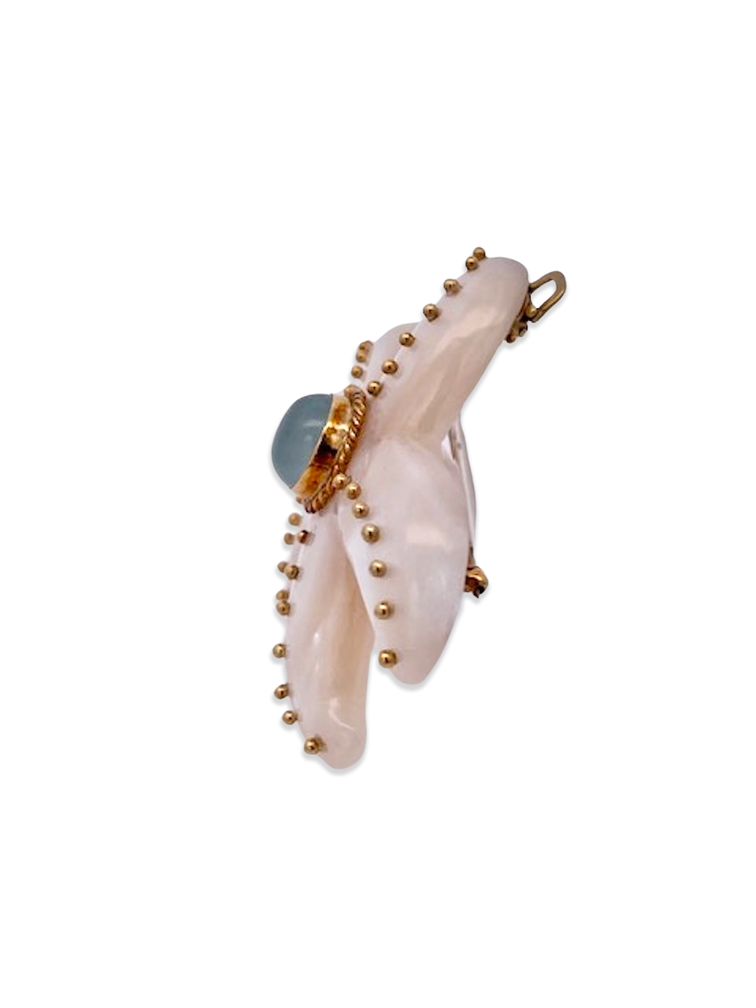 Starfish brooch necklace, 18K