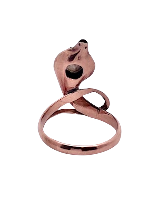 Rose gold snake-shaped ring 